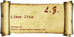 Liker Zita névjegykártya